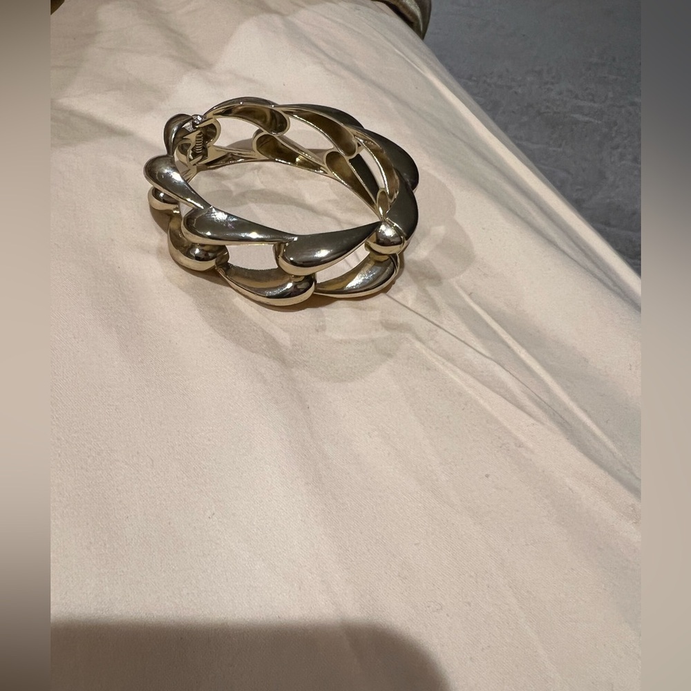 Chunky Chain Gold Tone Clamper Bracelet cuff bangle fashion - Picture 3 of 6